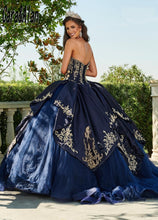 Load image into Gallery viewer, Charro Vestido De15 Años Navy Blue Embroidery Quinceanera Dresses Off the Shoulder Mexican Sweet 16 Birthday Prom Gowns