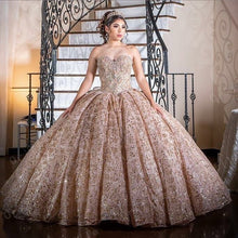 Load image into Gallery viewer, Beaded Lace Pink Chrro Ball Gown Quinceanera Party Dress Sweetheart Vestidos De XV Anos Ball Gown Prom Dress