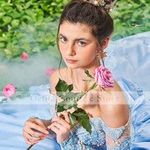 Load image into Gallery viewer, Princess Light Blue Quinceanera Dresses Tiered Skirt Beading vestidos de xv años 2021 Off Shoulder Masquerade Prom Wear