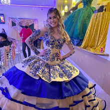 Load image into Gallery viewer, Vestido Mexicano credibilidad en Venta de Vestidos de Quinceaneras Dress Long Sleeves 2021 vestidos de XV años Ball Prom Gowns