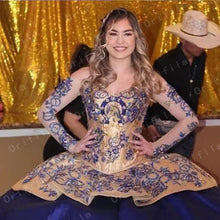 Load image into Gallery viewer, Vestido Mexicano credibilidad en Venta de Vestidos de Quinceaneras Dress Long Sleeves 2021 vestidos de XV años Ball Prom Gowns
