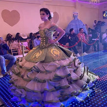 Load image into Gallery viewer, Vestido Mexicano Quinceanera Dresses Off Shoulder Lace Applique Sweet 16 Corset Dress 2021 vestidos de XV años Ball Prom Gowns