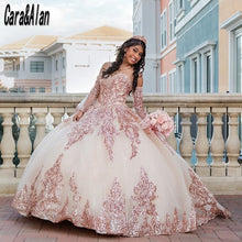 Load image into Gallery viewer, Mexican Dark Red vestidos de 15 años Quinceanera Dress with Removeable Sleeves Sequin Applique Sweet 16 Dress Long Prom Gown