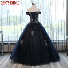Load image into Gallery viewer, Navy Blue Ball Gown Quinceanera Dresses Plus Size Off Shoulder 15 Years Sweet 16 Puffy Red Mexican Long Prom Dresses For Women