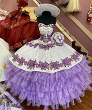 Load image into Gallery viewer, 2022 Quinceanera Dresses Mexican Lavender Ball Gown Purple Appliques Emboridery Organza Sweet 16 Year Prom Dress Vestidos de 15