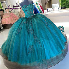 Load image into Gallery viewer, Luxury Quinceanera Dresses Ball Gown Emerald Green Plus Size Mexican Princess Masquerade Long Sweet 16 Prom Dress 15 year old