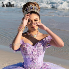 Load image into Gallery viewer, Cara&Alan Vestidos De XV Años Lilac Quinceanera Dresses Applique Beading Tulle Mexican Sweet 15 Birthday Wear Custom Made