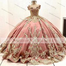 Load image into Gallery viewer, Mexican Pink Vestidos De Xv Años 2021 Quinceanera Dresses Lace Beading Sweetheart Sweet 16 Gowns For Girls Birthday Wear