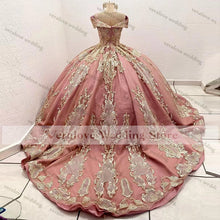 Load image into Gallery viewer, Mexican Pink Vestidos De Xv Años 2021 Quinceanera Dresses Lace Beading Sweetheart Sweet 16 Gowns For Girls Birthday Wear