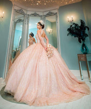 Load image into Gallery viewer, Mexican 2022 Rose Gold Quinceanera Dresses 2021 Sparkly Lace Beaded Sequins Lace-up Corset Back Vestidos De Occasion Prom Gown
