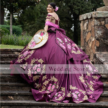 Load image into Gallery viewer, vestidos de quinceañera 2022 Off Shoulder Mexican Girl Ball Gown Prom Dress Croset Back Quinceanera Party Gowns