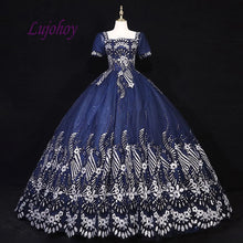 Load image into Gallery viewer, Navy Blue Quinceanera Dresses Ball Gown Plus Size Mexican 15 year old Sixteen Tulle Sequin Princess Sweet 16 Prom Dress
