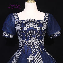 Load image into Gallery viewer, Navy Blue Quinceanera Dresses Ball Gown Plus Size Mexican 15 year old Sixteen Tulle Sequin Princess Sweet 16 Prom Dress