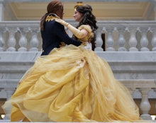 Load image into Gallery viewer, Mexican Charro Yellow Quinceanera Dresses Theme Colorful Embroidered Off The Shoulder Tulle Lace-up Ball Gown Sweet 16 Vestidos