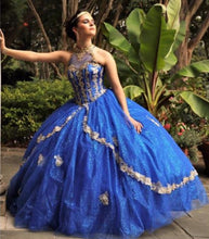 Load image into Gallery viewer, New Ball Gown vestidos de fiesta Mexican Quinceanera Dresses Appliqued Sequin Sweet 16 Dress Royal Blue vestidos de XV 15 años
