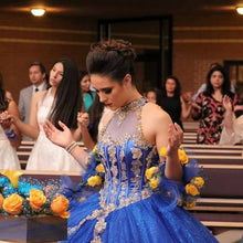Load image into Gallery viewer, New Ball Gown vestidos de fiesta Mexican Quinceanera Dresses Appliqued Sequin Sweet 16 Dress Royal Blue vestidos de XV 15 años