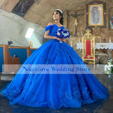 Load image into Gallery viewer, Mexican Girl Vestidos De XV Años Quinceanera Dress Ball Gown Appliques Lace Country Garden Birthday Sweet 15 Gowns