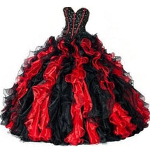 Load image into Gallery viewer, Luxury Black Red Quinceanera Dresses Ball Gown Mexican Sequin Beaded Princess Masquerade Long Sweet 16 Prom Dress 15 year old