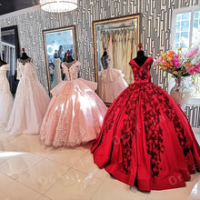 Load image into Gallery viewer, Vestidos De XV Años Red Quinceanera Dress Real Images Applique Beaded Mexican Girls 15 Years Birthday Dress Prom Gown 2021
