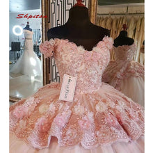 Load image into Gallery viewer, Pink Lace Quinceanera Dresses Plus Size Ball Gown Masquerade Princess Girl Beads Flowers Long Sweet 16 Prom Dresses for 15 Years