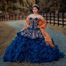 Load image into Gallery viewer, Royal Blue Sweet 15 Birthday Party Dresses Appliques Lace Sweet 16 Dress Graduation Quinceanera Evening Gowns Custom Made