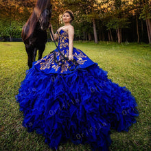 Load image into Gallery viewer, Royal Blue Sweet 15 Birthday Party Dresses Appliques Lace Sweet 16 Dress Graduation Quinceanera Evening Gowns Custom Made