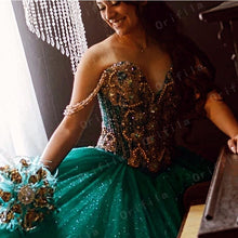 Load image into Gallery viewer, Charming vestidos de 15 años 2021 Beaded Quinceanera Dresses Applique Lace Sweetheart Ball sweet 16 Prom Gowns