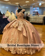 Load image into Gallery viewer, Luxury Champagne Handmade Quinceanera Dress Appliques Crystal Tiered Sweet 16 Prom Party Gowns Vestidos De 15