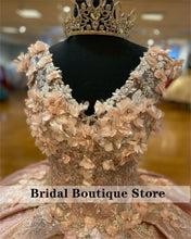 Load image into Gallery viewer, Luxury Champagne Handmade Quinceanera Dress Appliques Crystal Tiered Sweet 16 Prom Party Gowns Vestidos De 15