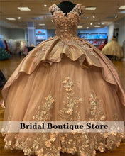 Load image into Gallery viewer, Luxury Champagne Handmade Quinceanera Dress Appliques Crystal Tiered Sweet 16 Prom Party Gowns Vestidos De 15