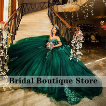 Load image into Gallery viewer, Elegant Ball Gown Ball Prom Gowns With Appliques Beads Pearls Off the Shoulder Sweet 16 Dress vestido de 15 anos