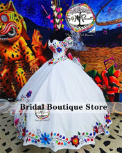 Load image into Gallery viewer, Luxury Embroidery Ball Gown Quinceanera Dresses Off Shoulder Mexican Dress Sweet 16 Vestidos De 15 Años 2022
