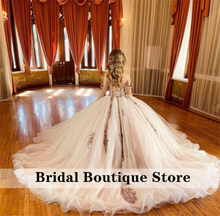 Load image into Gallery viewer, Princess Ball Gown Quinceanera Dress 2022 Off Shoulder Appliques Tulle Sweet 16 Dresss Vestidos De 15 Años