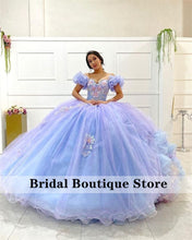 Load image into Gallery viewer, Charming Ball Gown Quinceanera Dresses Appliques Tulle Illusion Sweet 16 Dress Princess Lace Up Back