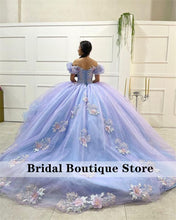 Load image into Gallery viewer, Charming Ball Gown Quinceanera Dresses Appliques Tulle Illusion Sweet 16 Dress Princess Lace Up Back