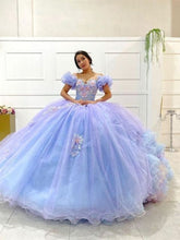 Load image into Gallery viewer, Charming Ball Gown Quinceanera Dresses Appliques Tulle Illusion Sweet 16 Dress Princess Lace Up Back