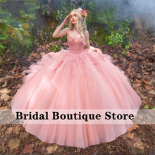 Load image into Gallery viewer, Pink Sweetheart Quinceanera Dresses Appliques Ball Gown Sweet 16 Year Princess Dresses vestidos de 15 años anos