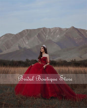 Load image into Gallery viewer, Red Ball Gown Quinceanera Dresses Puffy Princess Off Shoulder Sweet 16 Dresses Girls vestido de 15 anos quinceanera