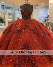 Load image into Gallery viewer, Shining Sweetheart Quinceanera Dresses Sequined Applique Lace-Up Princess Party Wear Sweet 16 Ball Gown Vestidos De 15 Años
