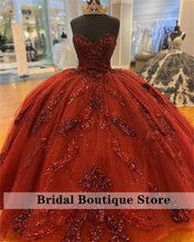 Load image into Gallery viewer, Shining Sweetheart Quinceanera Dresses Sequined Applique Lace-Up Princess Party Wear Sweet 16 Ball Gown Vestidos De 15 Años
