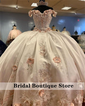 Load image into Gallery viewer, Charming Satin Quinceanera Dress Off The Shoulder Crystal Beaded Sweetheart Pageant Dress Mexican Girl Birthday Gown