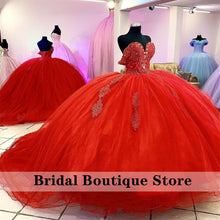 Load image into Gallery viewer, Charming Tulle Quinceanera Dresses Appliques Lace Up Sweet 16 Dress Princess Ball Gowns 15 Birthday Party Wear