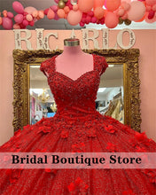 Load image into Gallery viewer, Sparkly Luxury Ball Gown Quinceanera Dress Applqiue Beaded Formal Prom Graduation Gowns Sweet 15 16 Dress