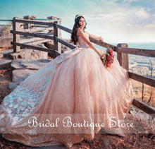 Load image into Gallery viewer, vestidos de 15 años 2021 Sweetheart Quinceanera Dresses Beaded Sequin 3D Flowers Floral Applique Sweet 16 Prom Dress