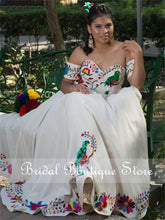 Load image into Gallery viewer, Fabulous White 3D Flowers Ball Gown Mexican Quinceanera Prom Dresses Embroidery Sweet 16 Dress Vestidos 15 Anos