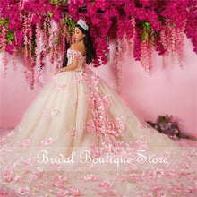 Load image into Gallery viewer, 3D Flowers Quinceanera Dresses Lace-up Graduation Dress Sweet 16 Gown Vestidos De 15 Años