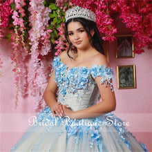 Load image into Gallery viewer, 3D Flowers Quinceanera Dresses Lace-up Graduation Dress Sweet 16 Gown Vestidos De 15 Años