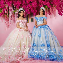 Load image into Gallery viewer, 3D Flowers Quinceanera Dresses Lace-up Graduation Dress Sweet 16 Gown Vestidos De 15 Años