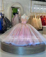Load image into Gallery viewer, Princess One Shoulder Pink Quinceanera Dresses Lace Appliques Tulle Skirt Corset Ball Gown Prom Dresses vestidos de quinceañera