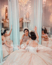 Load image into Gallery viewer, Shinny Sequined Ball Gown Quinceanera Dresses Beading Sweet 16 Dress Off the Shoulder vestidos de 15 años 2021